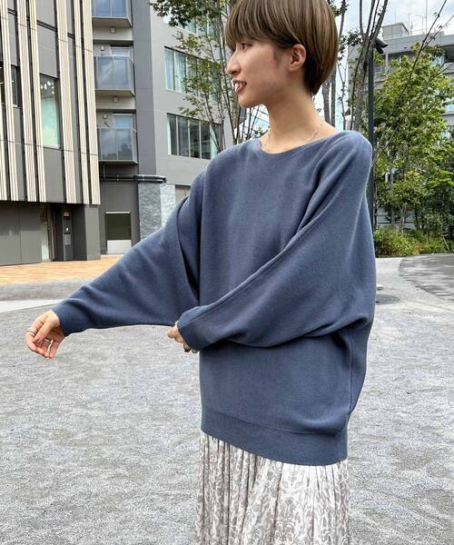 THE SHOP TK (ザ ショップ ティーケー )の「◆アンチピリング総針ドルマンニット(ニット/セーター・レディース・ダークブラウン/ライトベージュ/ブルー・11/12)」の16枚目の写真