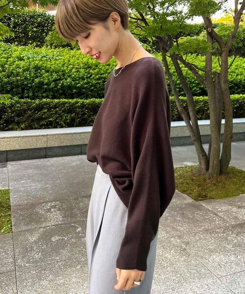 THE SHOP TK (ザ ショップ ティーケー )の「◆アンチピリング総針ドルマンニット(ニット/セーター・レディース・ダークブラウン/ライトベージュ/ブルー・11/12)」の17枚目の写真