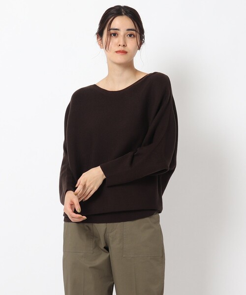 THE SHOP TK (ザ ショップ ティーケー )の「◆アンチピリング総針ドルマンニット(ニット/セーター・レディース・ダークブラウン/ライトベージュ/ブルー・11/12)」の21枚目の写真