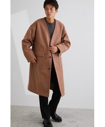STYLEMIXER | オーバーステッチルーズコート(ノーカラーコート)