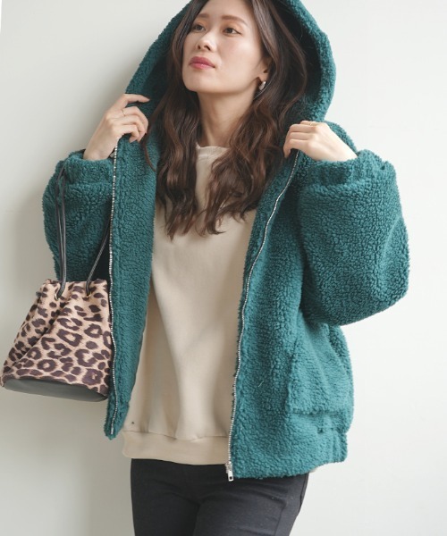 Futier land（フューティアランド）の「BIGボアブルゾン（ブルゾン・レディース・ネイビー/グリーン/ベージュ系その他・FREE）」の18枚目の写真