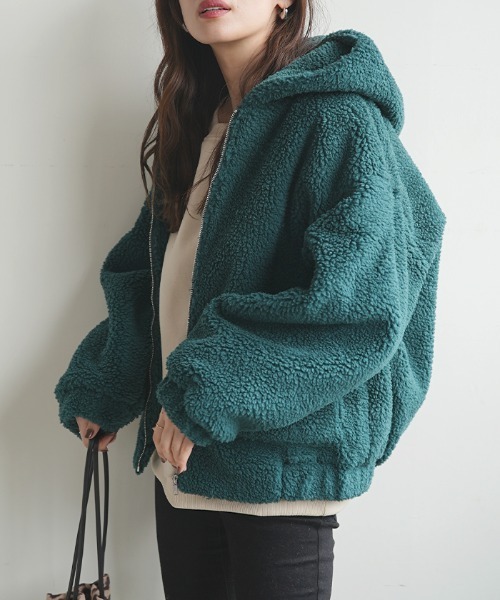 Futier land（フューティアランド）の「BIGボアブルゾン（ブルゾン・レディース・ネイビー/グリーン/ベージュ系その他・FREE）」の13枚目の写真