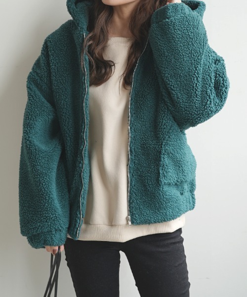 Futier land（フューティアランド）の「BIGボアブルゾン（ブルゾン・レディース・ネイビー/グリーン/ベージュ系その他・FREE）」の12枚目の写真