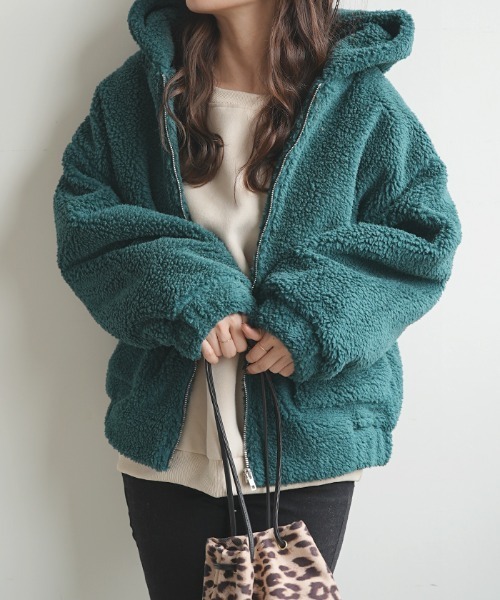 Futier land（フューティアランド）の「BIGボアブルゾン（ブルゾン・レディース・ネイビー/グリーン/ベージュ系その他・FREE）」の11枚目の写真