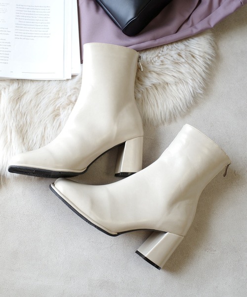 AmiAmi（アミアミ）の「ワイドスクエアトゥミドル丈ブーツ（ブーツ・レディース・ブラック/ダークブラウン/アイボリー・L/LL/M/S）」の18枚目の写真