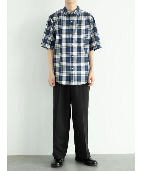 koe（コエ）の「綿レーヨン半袖レギュラーカラーシャツ*（シャツ/ブラウス・メンズ・ブルー系その他3/アイボリー/グレー系その他3・M/L）」の15枚目の写真