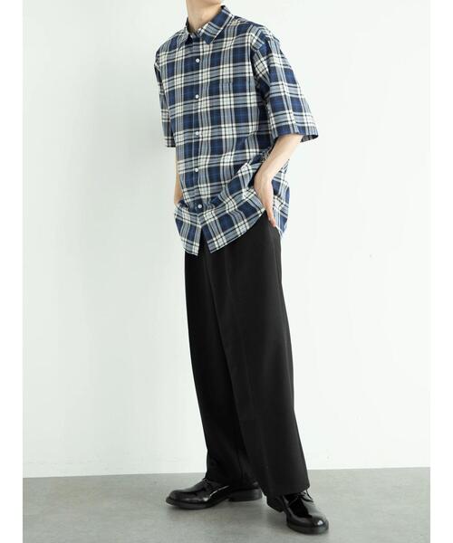 koe（コエ）の「綿レーヨン半袖レギュラーカラーシャツ*（シャツ/ブラウス・メンズ・ブルー系その他3/アイボリー/グレー系その他3・M/L）」の14枚目の写真