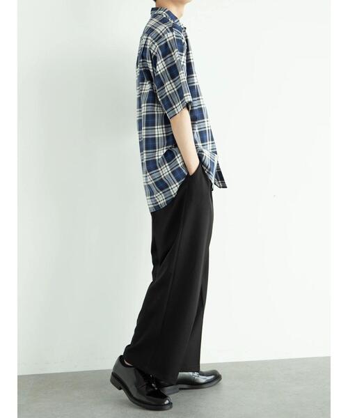 koe（コエ）の「綿レーヨン半袖レギュラーカラーシャツ*（シャツ/ブラウス・メンズ・ブルー系その他3/アイボリー/グレー系その他3・M/L）」の13枚目の写真