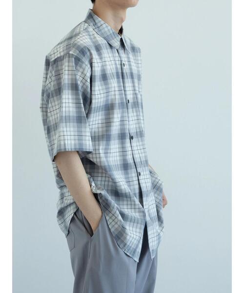 koe（コエ）の「綿レーヨン半袖レギュラーカラーシャツ*（シャツ/ブラウス・メンズ・ブルー系その他3/アイボリー/グレー系その他3・M/L）」の11枚目の写真