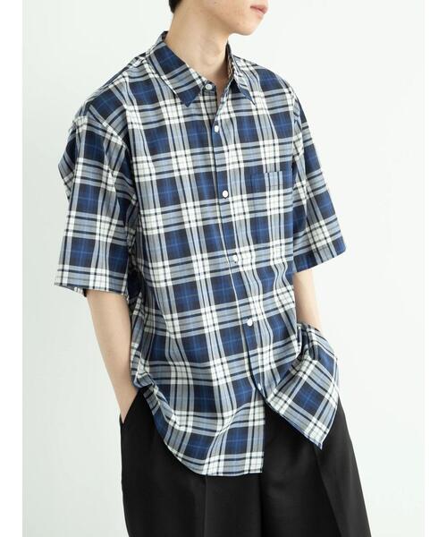 koe（コエ）の「綿レーヨン半袖レギュラーカラーシャツ*（シャツ/ブラウス・メンズ・ブルー系その他3/アイボリー/グレー系その他3・M/L）」の3枚目の写真