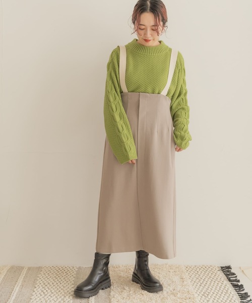 ITEMS URBANRESEARCH(アイテムズ アーバンリサーチ)の「カットジャージジャンスカ(ワンピース・レディース・ブラック/グレー系その他・FREE)」の1枚目の写真