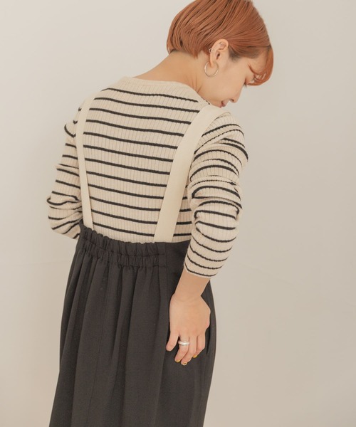 ITEMS URBANRESEARCH(アイテムズ アーバンリサーチ)の「カットジャージジャンスカ(ワンピース・レディース・ブラック/グレー系その他・FREE)」の12枚目の写真