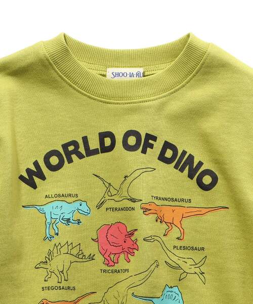 SHOO・LA・RUE（シューラルー）の「◆【90-130cm】裏毛恐竜＆くるま4柄アソートスウェット（スウェット・キッズ・グリーン/ボルドー/アイボリー系/黄緑系・11/10/12/13/09）」の6枚目の写真
