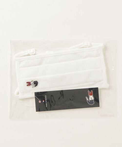 LACOSTE(ラコステ)の「トリコロールワニ ピケマスク(その他小物・レディース・ホワイト・FREE)」の1枚目の写真