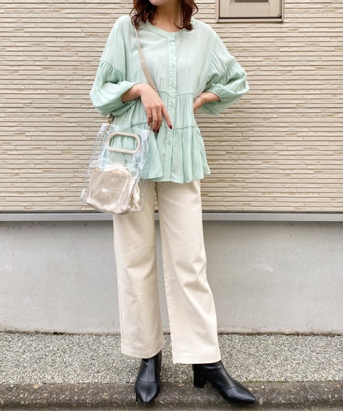 CLEA(クレア)の「カラーツイルストレートパンツ〇(その他パンツ・レディース・ブラック/ブラウン/アイボリー・S/M)」の4枚目の写真