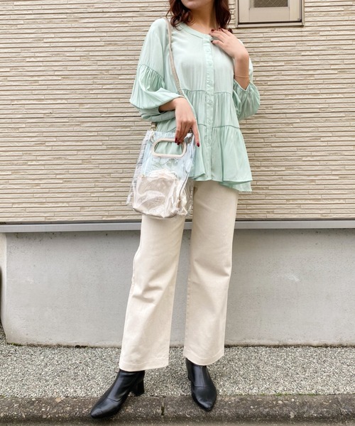 CLEA(クレア)の「カラーツイルストレートパンツ〇(その他パンツ・レディース・ブラック/ブラウン/アイボリー・S/M)」の5枚目の写真