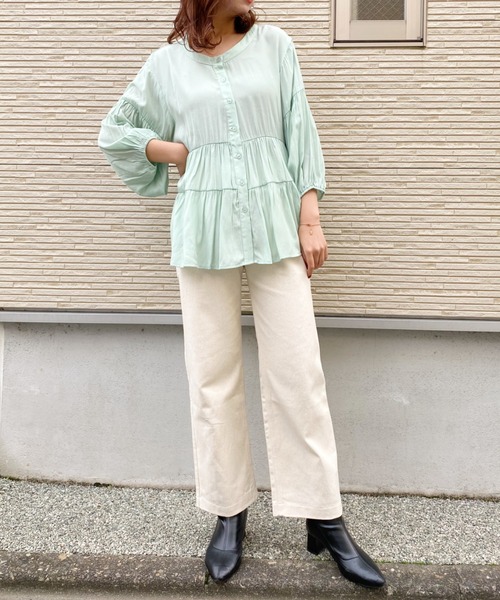 CLEA(クレア)の「カラーツイルストレートパンツ〇(その他パンツ・レディース・ブラック/ブラウン/アイボリー・S/M)」の6枚目の写真