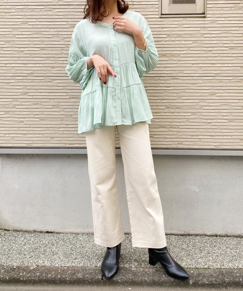 CLEA(クレア)の「カラーツイルストレートパンツ〇(その他パンツ・レディース・ブラック/ブラウン/アイボリー・S/M)」の7枚目の写真