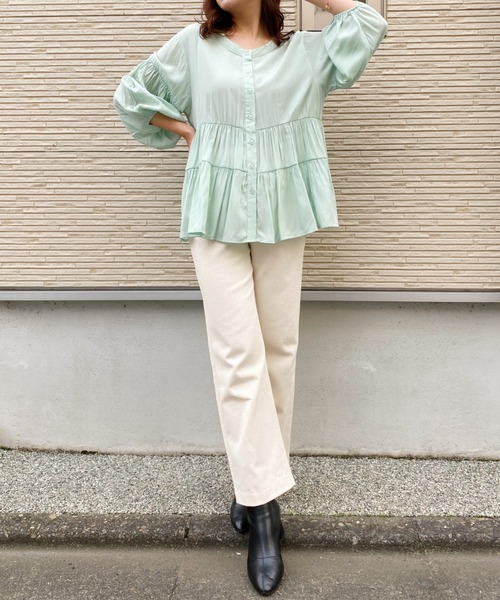 CLEA(クレア)の「カラーツイルストレートパンツ〇(その他パンツ・レディース・ブラック/ブラウン/アイボリー・S/M)」の8枚目の写真