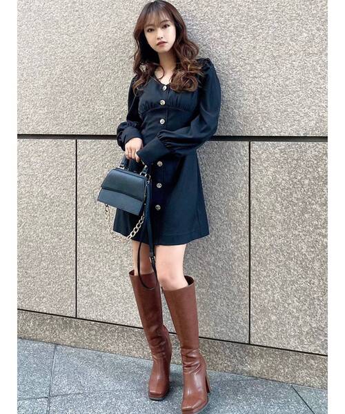 RESEXXY（リゼクシー）の「ハイウエストミニワンピース（ワンピース・レディース・ブラック/モカ/その他1・FREE）」の9枚目の写真