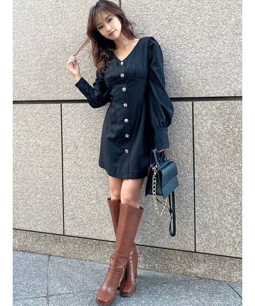 RESEXXY（リゼクシー）の「ハイウエストミニワンピース（ワンピース・レディース・ブラック/モカ/その他1・FREE）」の10枚目の写真