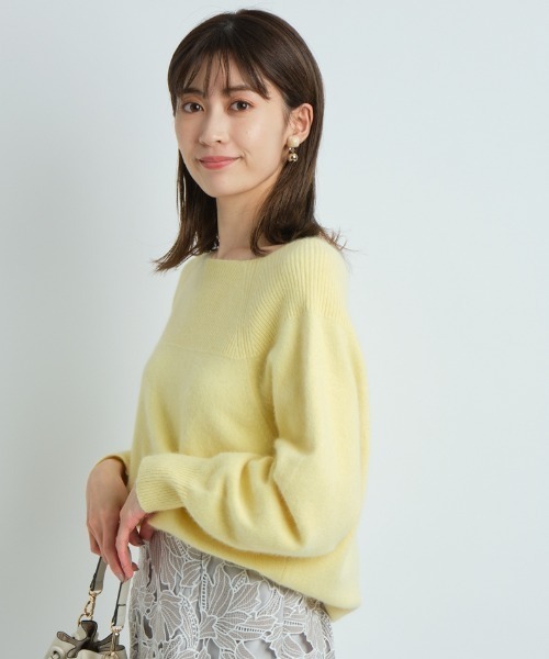 Apuweiser-riche（アプワイザーリッシェ）の「ＮＥＷふわふわオフネックニット（ニット/セーター・レディース・ライトグレー/オフホワイト/ピンクベージュ/ボルドー/ライトイエロー・2）」の8枚目の写真