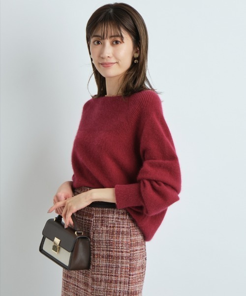 Apuweiser-riche（アプワイザーリッシェ）の「ＮＥＷふわふわオフネックニット（ニット/セーター・レディース・ライトグレー/オフホワイト/ピンクベージュ/ボルドー/ライトイエロー・2）」の7枚目の写真