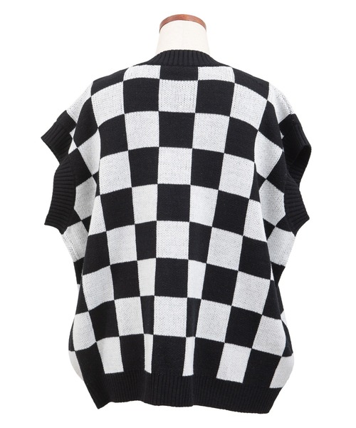 PUNYUS(プニュズ)の「チェッカーニットベスト(ベスト・レディース・ホワイト・1/2/3/4)」の9枚目の写真