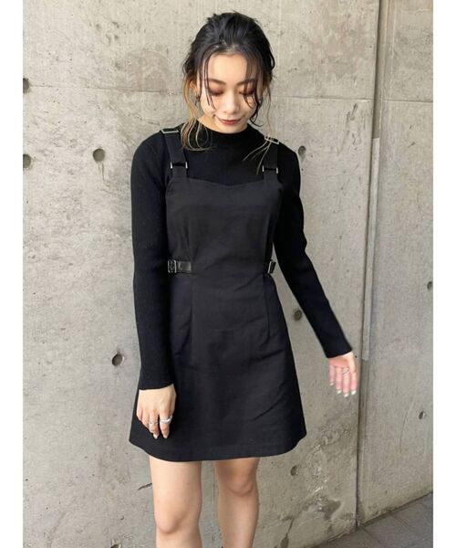 EVRIS(エヴリス)の「バックルデザインジャンパースカート(ワンピース・レディース・カーキ/ブラック・FREE)」の9枚目の写真