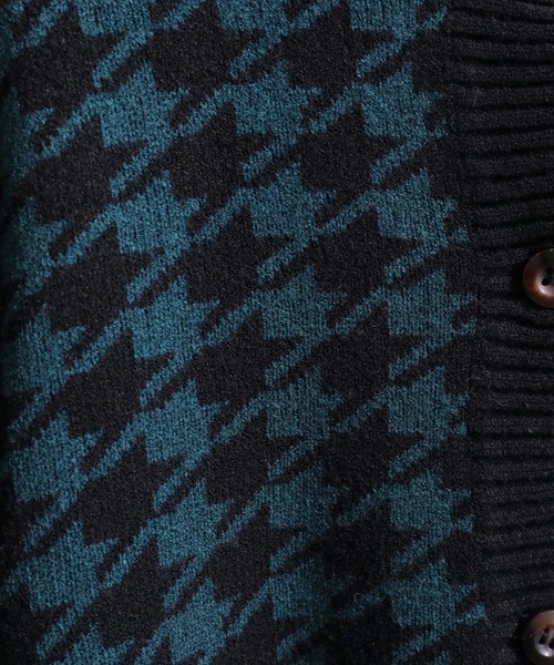 sara&cake(サラアンドケイク)の「ハウンドトゥース柄ジャガードニットカーディガン(カーディガン/ボレロ・レディース・グリーン/アイボリー・FREE)」の16枚目の写真