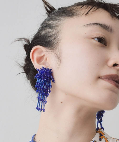 manana suerte（マニャーナスエルテ）の「ビーズフリンジピアス（ピアス（両耳用）・レディース・シルバー/イエロー/ブルー・FREE）」の15枚目の写真