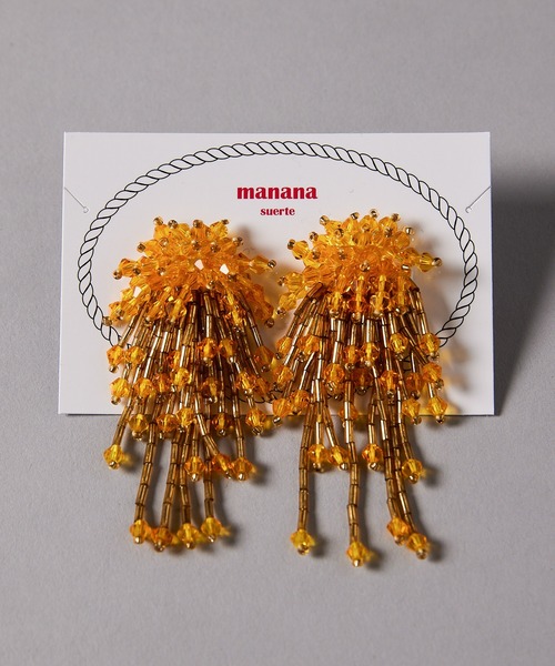 manana suerte（マニャーナスエルテ）の「ビーズフリンジピアス（ピアス（両耳用）・レディース・シルバー/イエロー/ブルー・FREE）」の7枚目の写真
