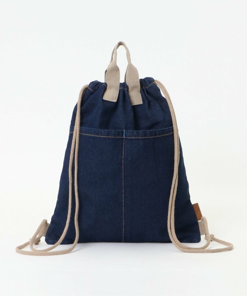 ikka（イッカ）の「【キッズ】デニムナップサック（バックパック/リュック・キッズ・ネイビー/ブルー・FREE）」の3枚目の写真
