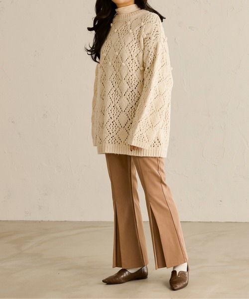 Ambre Neige（アンブルネージュ）の「センタータックフレアパンツ／【WEB/EC限定商品】（スラックス・レディース・ライトブラウン/ベージュ・SMALL/MEDIUM）」の10枚目の写真