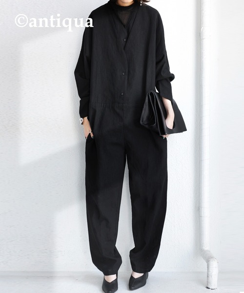 antiqua（アンティカ）の「レイヤード風オールインワン（つなぎ/オールインワン・レディース・ブラック・FREE）」の8枚目の写真