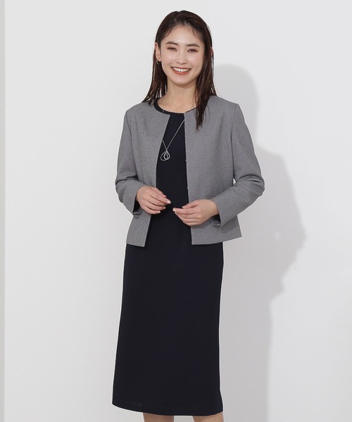 NATURAL BEAUTY BASIC(ナチュラルビューティーベーシック)の「シャークノーカラージャケット(ノーカラージャケット・レディース・ベージュ/ブラック系その他・SMALL/MEDIUM/LARGE)」の10枚目の写真