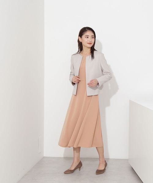 NATURAL BEAUTY BASIC(ナチュラルビューティーベーシック)の「シャークノーカラージャケット(ノーカラージャケット・レディース・ベージュ/ブラック系その他・SMALL/MEDIUM/LARGE)」の11枚目の写真