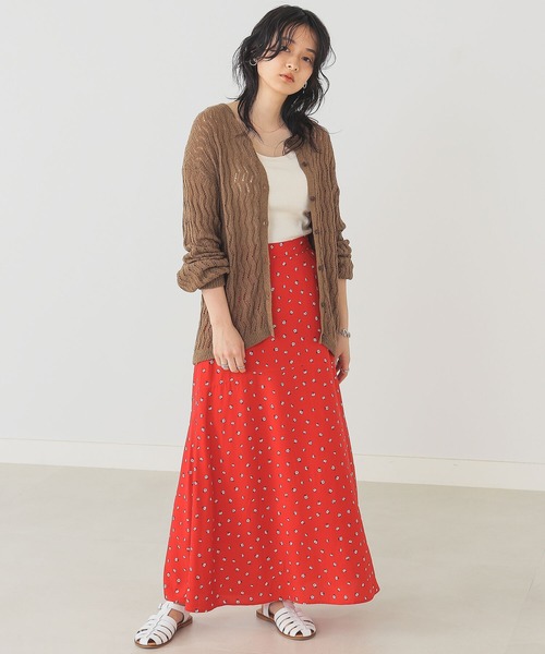B:MING by BEAMS（ビーミングバイビームス）の「B:MING by BEAMS / レトロ フラワープリント ロングスカート 22SS（スカート・レディース・レッド系/ベージュ系/ブルー系・SMALL/MEDIUM）」の9枚目の写真