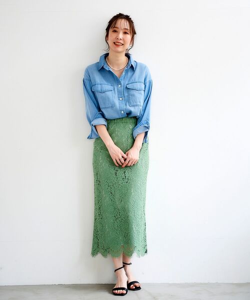 le.coeur blanc（ルクールブラン）の「TAKEデニムオーバーシャツ（シャツ/ブラウス・レディース・サックスブルー/ブルー・38）」の15枚目の写真