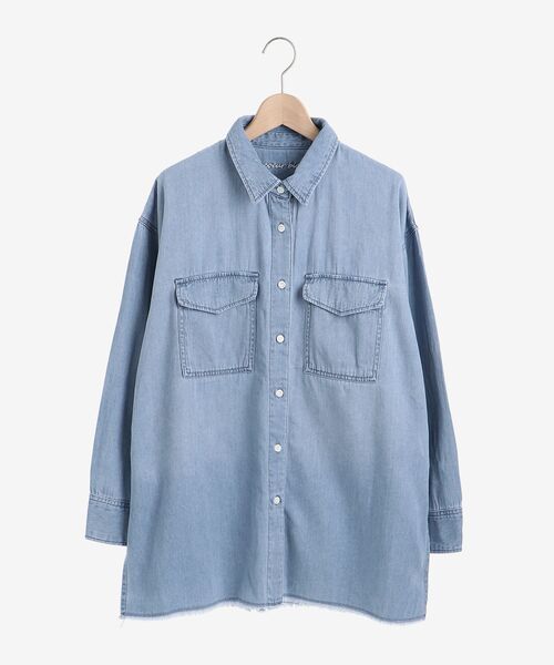 le.coeur blanc（ルクールブラン）の「TAKEデニムオーバーシャツ（シャツ/ブラウス・レディース・サックスブルー/ブルー・38）」の16枚目の写真