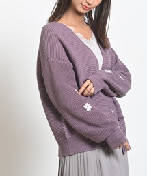 rps | フラワー刺繍Ｖネックニットカーディガン(カーディガン/ボレロ)