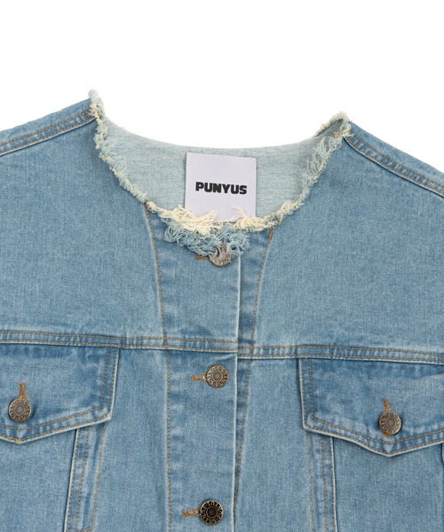 PUNYUS（プニュズ）の「ノーカラーデニムジャケット（デニム