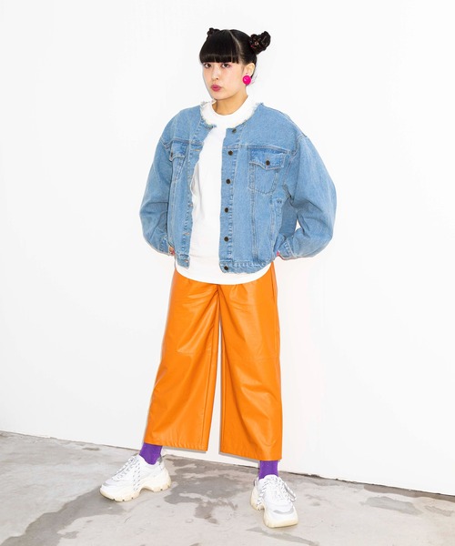PUNYUS（プニュズ）の「ノーカラーデニムジャケット（デニム