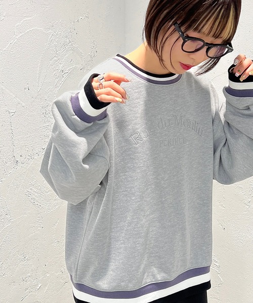 apres jour mignon（アプレジュールミニョン）の「ラインスウェット【ZOZOTOWN限定アイテム】（スウェット・レディース・アイボリー/ナチュラル/杢グレー・フリー/X-LARGE）」の3枚目の写真