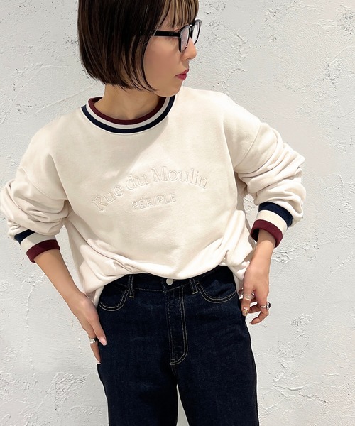 apres jour mignon（アプレジュールミニョン）の「ラインスウェット【ZOZOTOWN限定アイテム】（スウェット・レディース・アイボリー/ナチュラル/杢グレー・フリー/X-LARGE）」の4枚目の写真