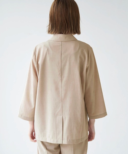 ROPE' PICNIC(ロペピクニック)の「セットアップ対応/麻調シアーライトジャケット(テーラードジャケット・レディース・チャコールグレー/ベージュ/カーキ・38)」の18枚目の写真