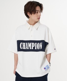 【CHAMPION/チャンピオン】フロッキープリント ルーズフィット(ビッグシルエット) ラガーシャツ