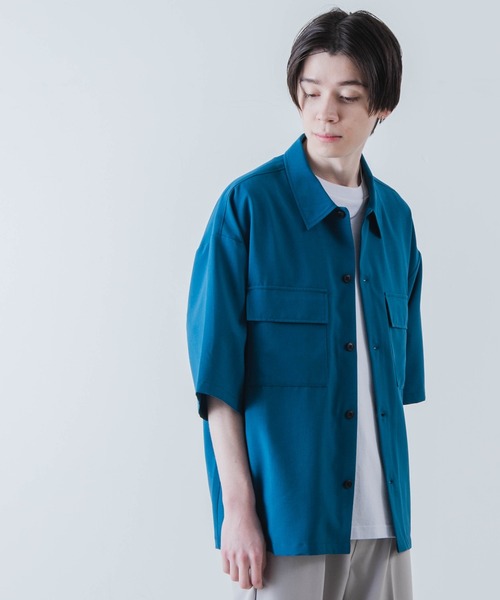 WEGO(ウィゴー)の「WEGO/イージーケアフラップポケット半袖シャツ(シャツ/ブラウス・メンズ・ブラック/ブルー系その他/ライトグレー・LARGE/MEDIUM)」の3枚目の写真