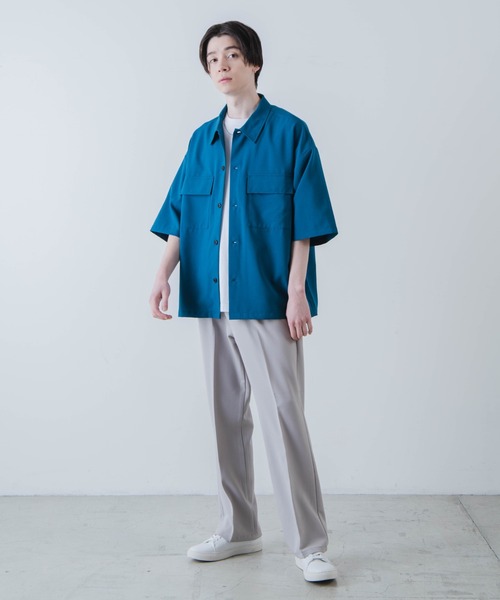 WEGO(ウィゴー)の「WEGO/イージーケアフラップポケット半袖シャツ(シャツ/ブラウス・メンズ・ブラック/ブルー系その他/ライトグレー・LARGE/MEDIUM)」の10枚目の写真