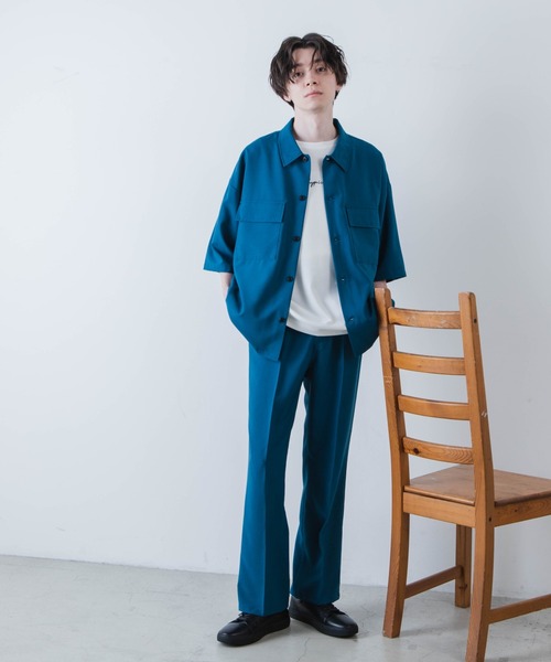 WEGO(ウィゴー)の「WEGO/イージーケアフラップポケット半袖シャツ(シャツ/ブラウス・メンズ・ブラック/ブルー系その他/ライトグレー・LARGE/MEDIUM)」の15枚目の写真